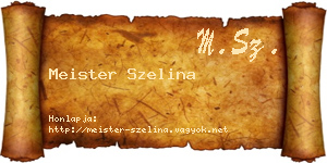 Meister Szelina névjegykártya